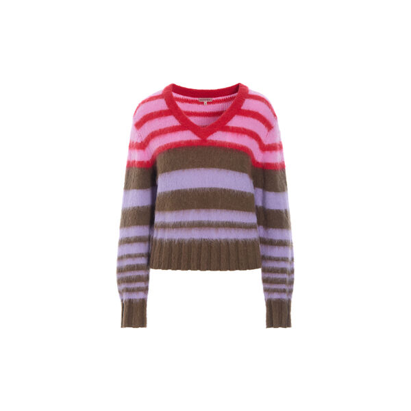 Farah Knit Blouse, cocoa rib, HUNK&Oslash;N