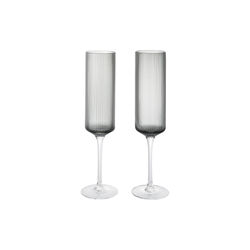 Ripple Champagne Flutes 2 stk., smoked grey, Ferm Living