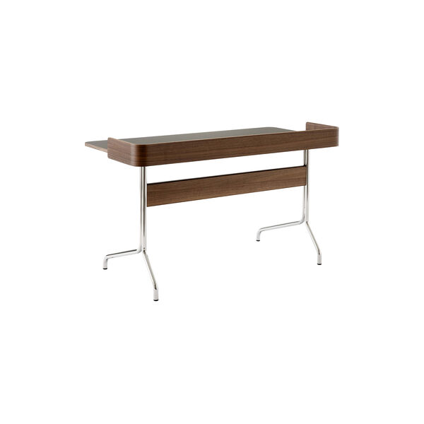 Pavilion Desk AV17, charcoal/walnut/chrome, &Tradition