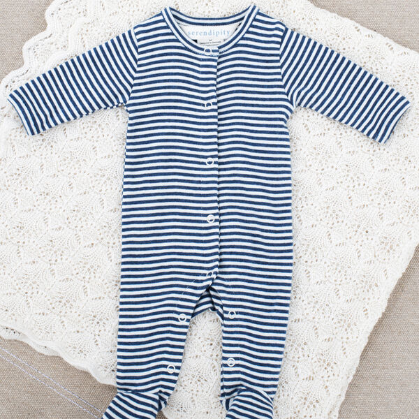 Newborn Stripe Suit, navy/offwhite, Serendipity