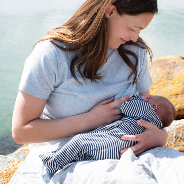 Newborn Stripe Suit, navy/offwhite, Serendipity