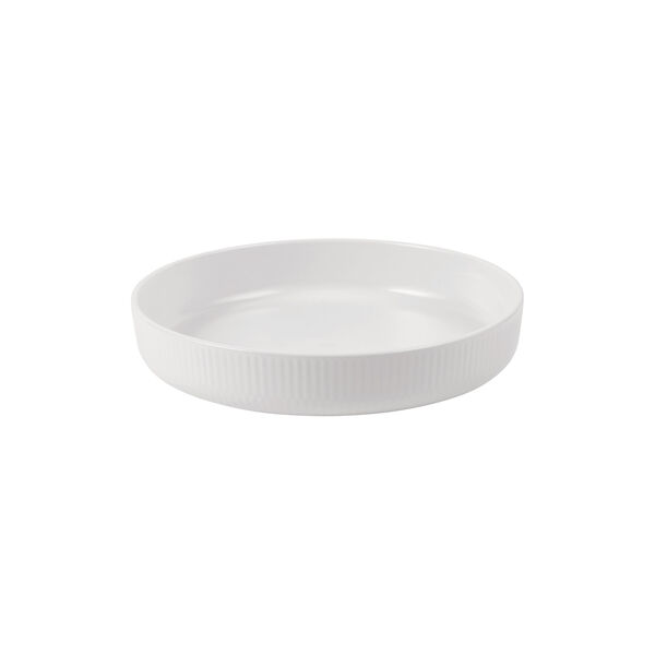 Hvid Riflet ovnfast fad &Oslash; 27 cm, Royal Copenhagen