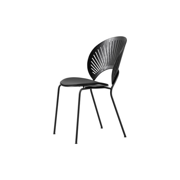 3396 Trinidad stol med sædepolstring, black ash/black/black 3396 Trinidad stol med sædepolstring, black ash/black/black, Fredericia Furniture