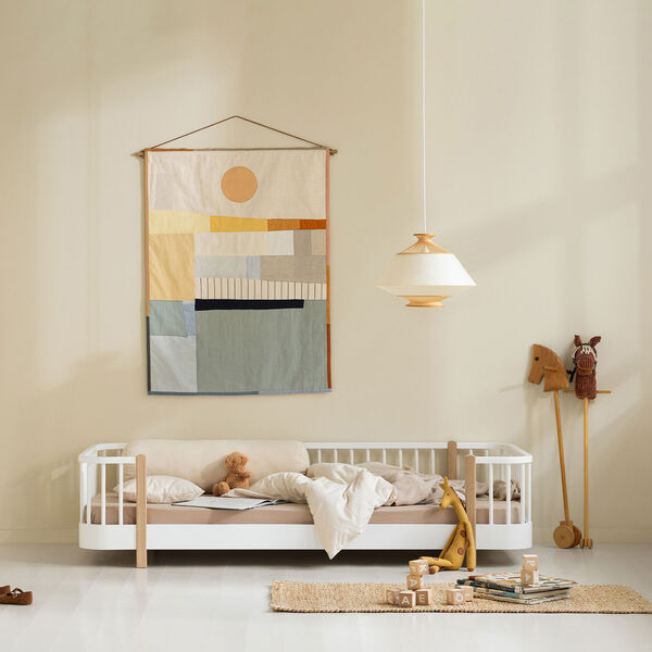 Wood Original gulvseng, hvid/eg, Oliver Furniture