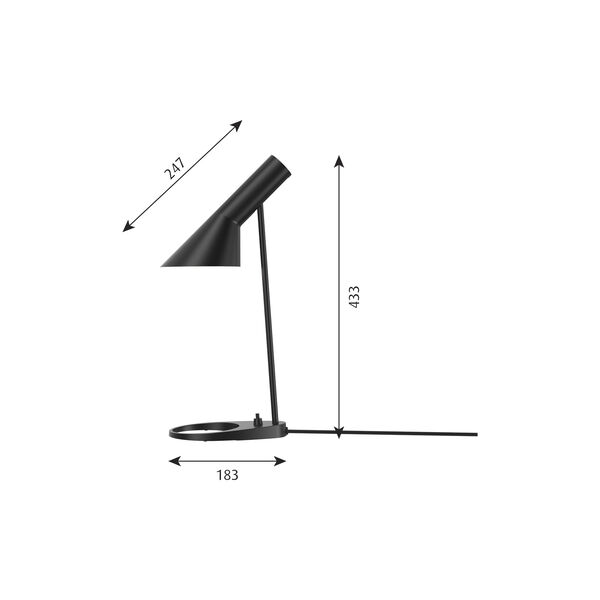 AJ Mini bordlampe, black, Louis Poulsen