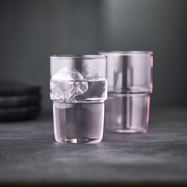 Torino drikkeglas 2 stk., pink, Lyngby Glas