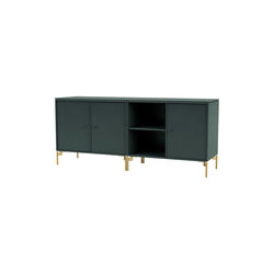 SAVE lav skænk med ben i messing, 163 black jade, Montana Furniture
