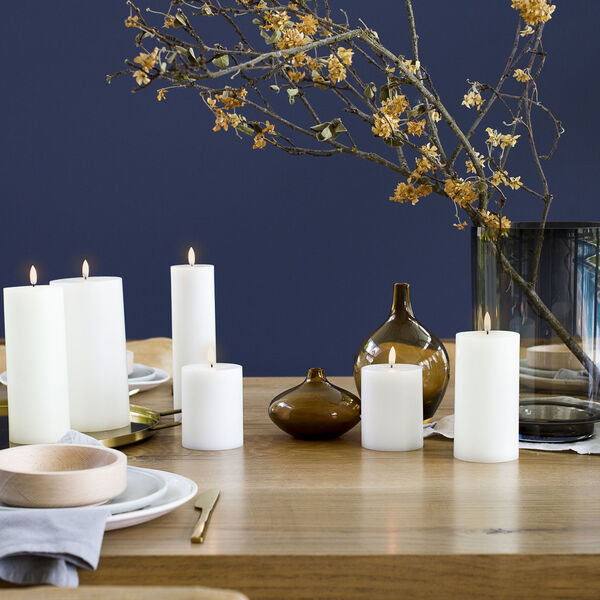 LED Pillar Candle 10 cm, nordic white, Uyuni Lighting