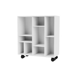Montana 1613 reol med hjul, 101 new white/black, Montana Furniture
