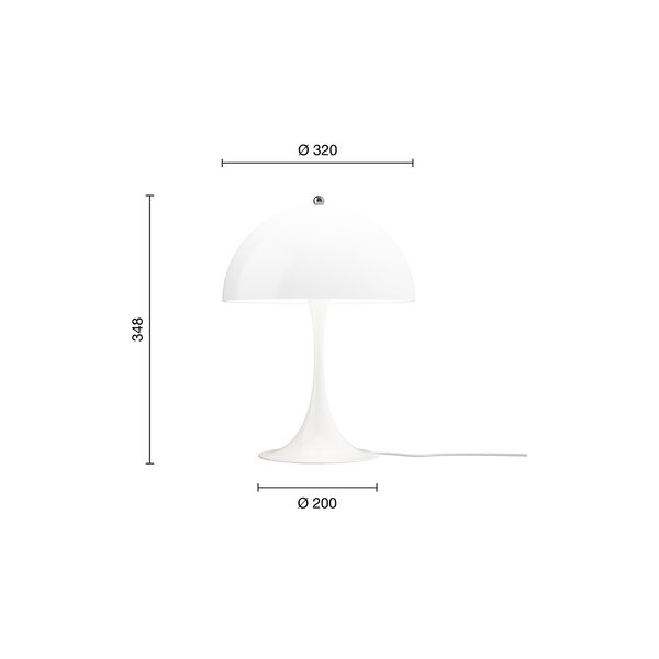 Panthella 320 bordlampe, opal white, Louis Poulsen