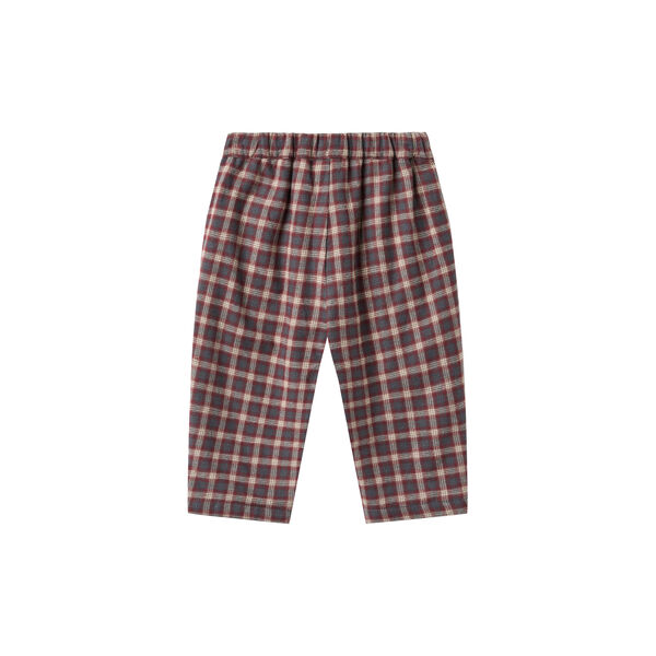 Trousers Lined Arne, blue holiday check, Wheat