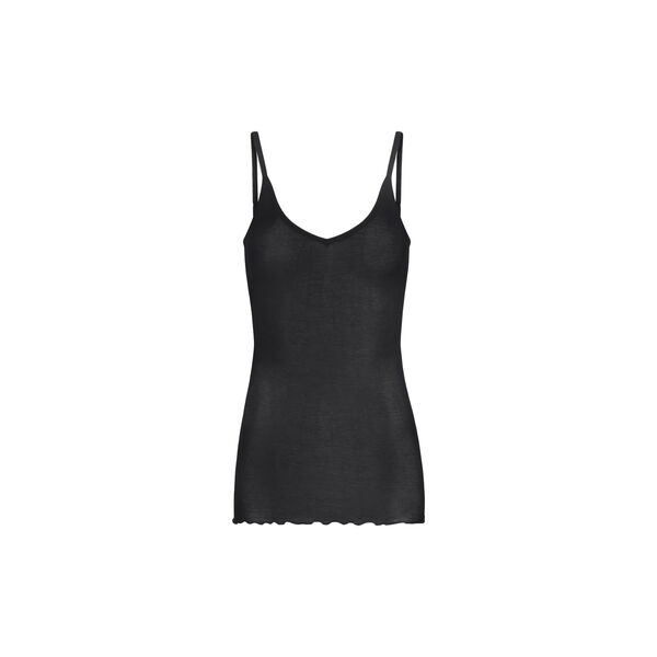 Cotton Spaghetti Top, black, Seamless Basic