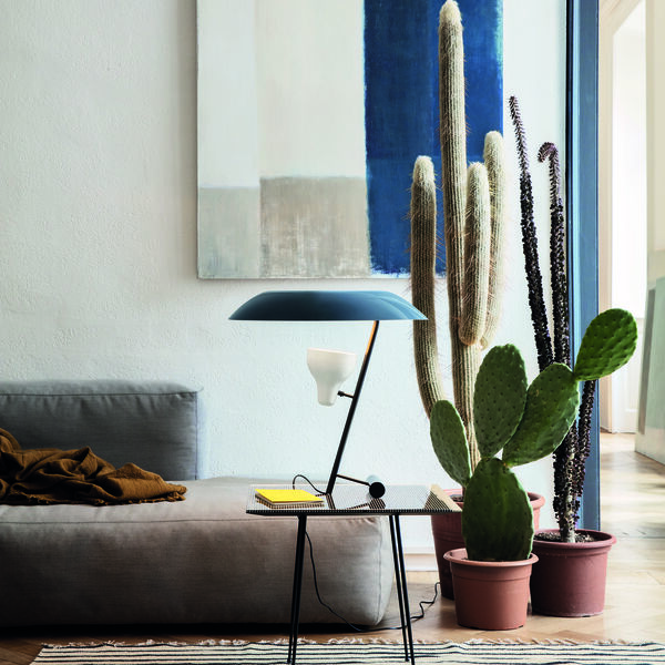 Model 548 Table Lamp, grey/dark burnished brass, Astep