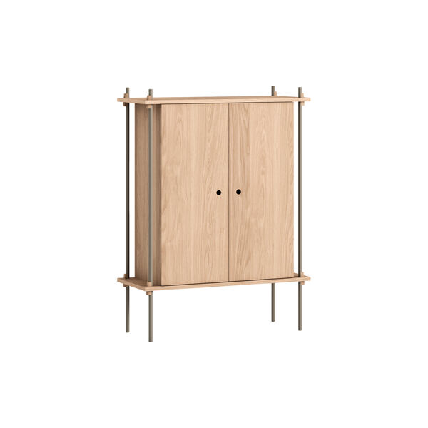 Shelving Cabinet, oak/warm grey, MOEBE