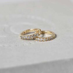 Rock Classic Grey diamant creol S, guld, Ro Copenhagen