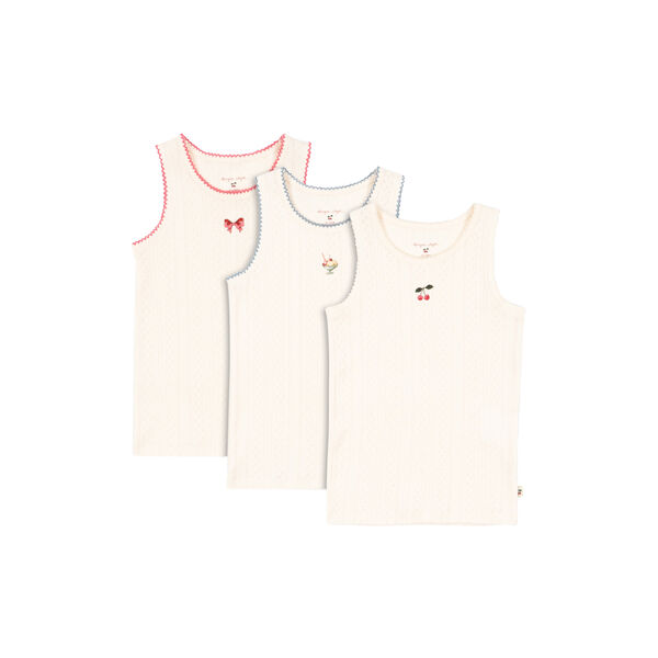 Minna 3 Pack Tank Tops, antique white, Konges Sl&oslash;jd