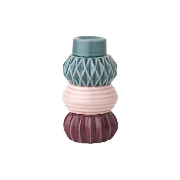 Samsurium Candlestack lysestage, m&oslash;rk bl&aring;/pudder/aubergine, Dottir Nordic Design