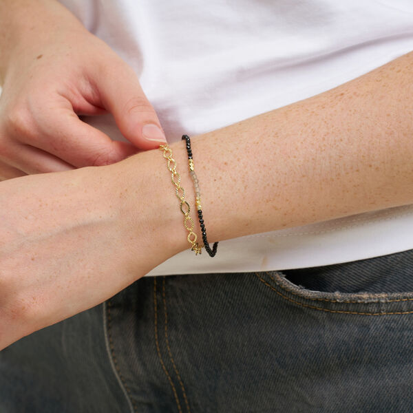 Lea armb&aring;nd m. &aelig;delstene, goldplated/rhodolite, Pure by Nat