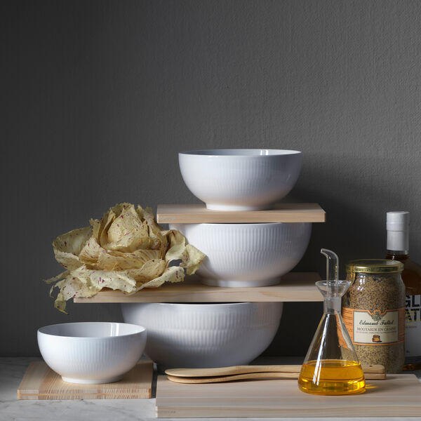 Hvid Riflet sk&aring;l 310 cl, Royal Copenhagen