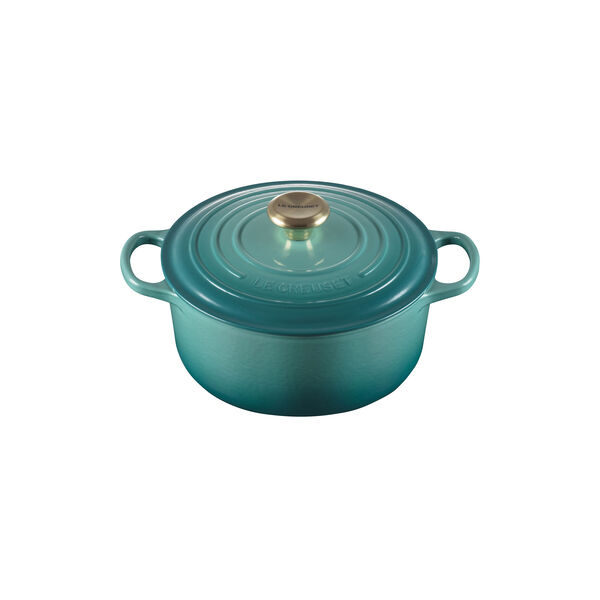 Signature rund st&oslash;bejernsgryde &Oslash; 24 cm, bleu riviera, Le Creuset