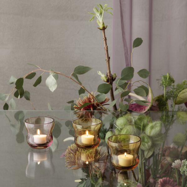 Calabas fyrfadsstage, burgundy, Holmegaard