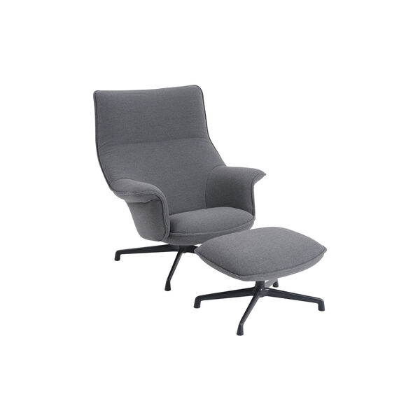 Doze Ottoman with Swivel Base, ocean/anthracite black, Muuto