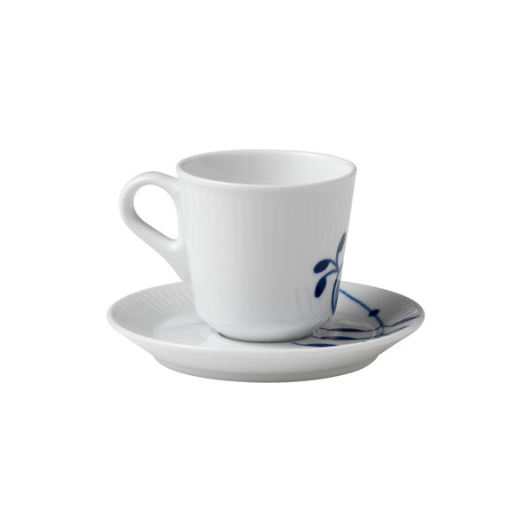 Bl&aring; Mega Riflet espressokop med underkop 9 cl, Royal Copenhagen