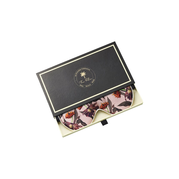 Sovemaske, rose hibiscus, Fan Palm