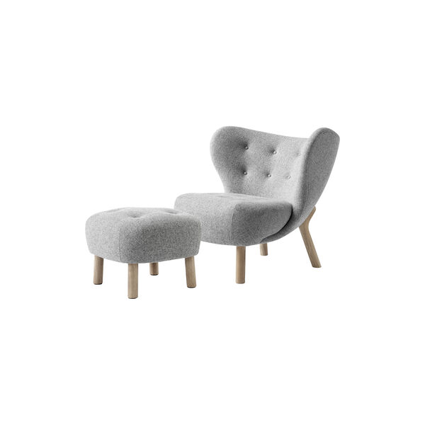 Little Petra VB1 loungestol & fodskammel ATD1, Hallingdal 0130/olieret eg, &Tradition