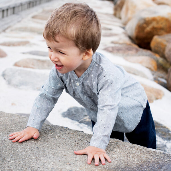 Baby Peasant Shirt, indigo gem, Serendipity