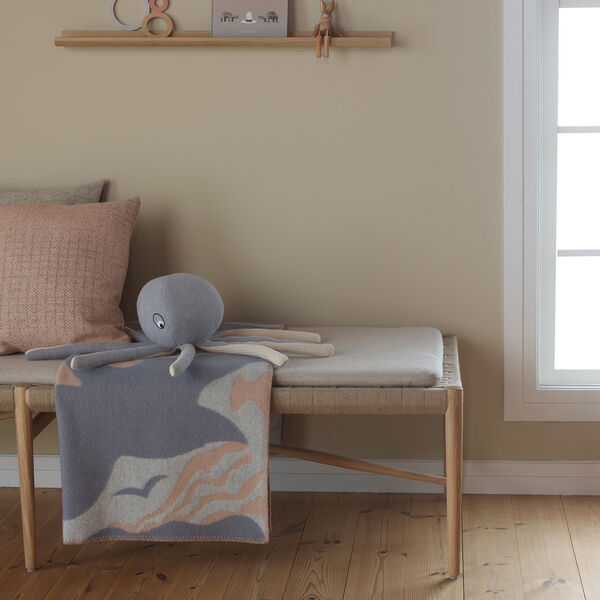 FUGL OG FISK Half Size Throw, grey/beige, R&oslash;ros Tweed