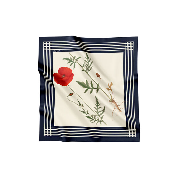 Poppy in White silketørklæde, Flora Danica Denmark