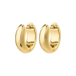 MINE Chunky Huggie Hoops, gold plated, Pilgrim