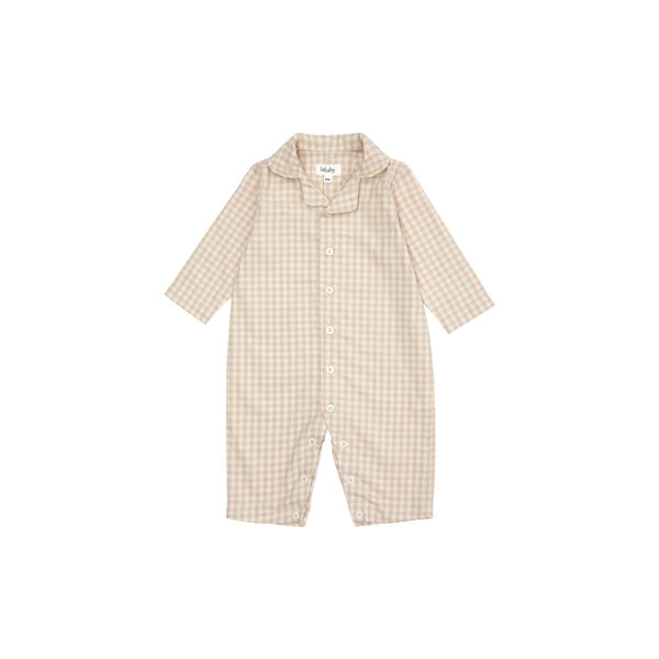 Classic PJ Suit, beige gingham Classic PJ Suit, beige gingham, Lalaby