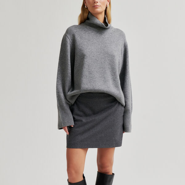 Milea Mini Skirt, dark grey melange, Second Female