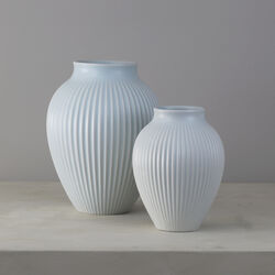 Knabstrup vase ripple, mat ice blue, Knabstrup Keramik