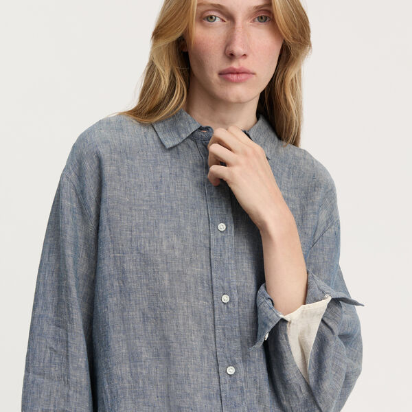 Paulina Shirt Linen, night sky, Aiayu