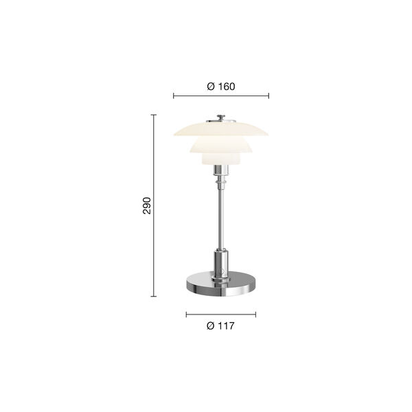 PH 1/1 Portable Lampe, high lustre chrome plated, Louis Poulsen