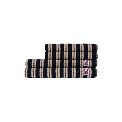 Striped Terry Towel, blackish navy/lt beige, Lexington