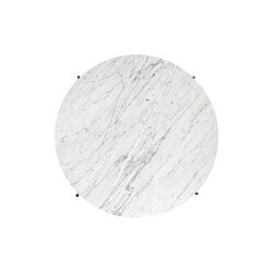 TS Coffee Table &Oslash;80, white carrara marble/steel, GUBI
