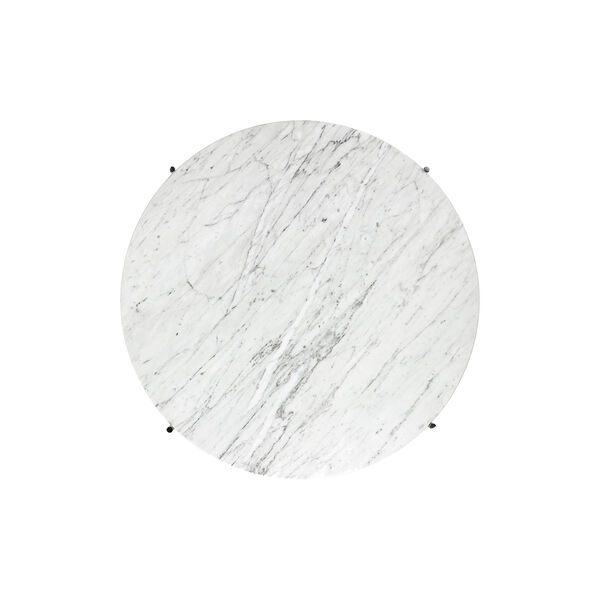 TS Coffee Table &Oslash;80, white carrara marble/steel, GUBI