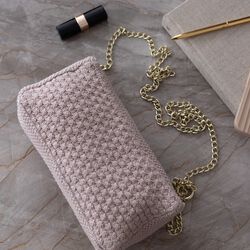Strikket Clutch K&aelig;de Petra, husted violet, By LOHN