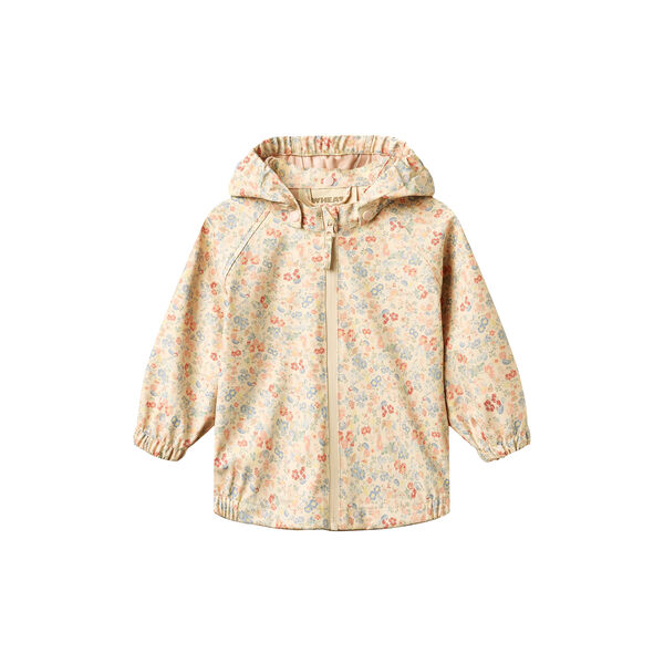 Rainwear Chardy Jacket, flowers and seashells, Wheat