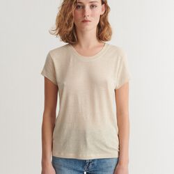 Ashly SS Tee, summer sand, Basic Apparel