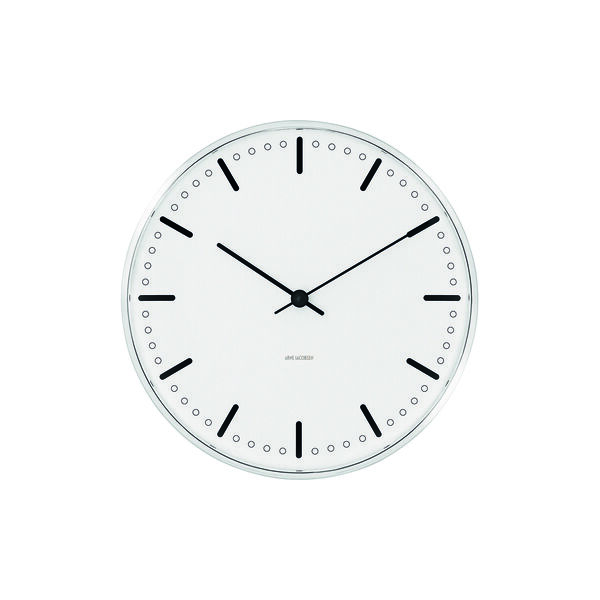 City Hall V&aelig;gur Small, hvid, Arne Jacobsen Clocks