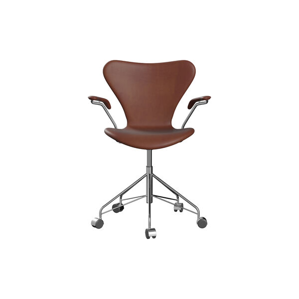 Serie 7&trade; 3217 fuldpolstret kontorstol, Grace Chestnut, Fritz Hansen