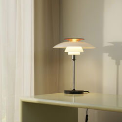 PH 80 bordlampe, opal white/high lustre chrome plated, Louis Poulsen