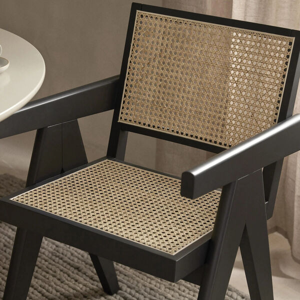 Sissi armlænestol, sort/lys beige, Westwing Collection