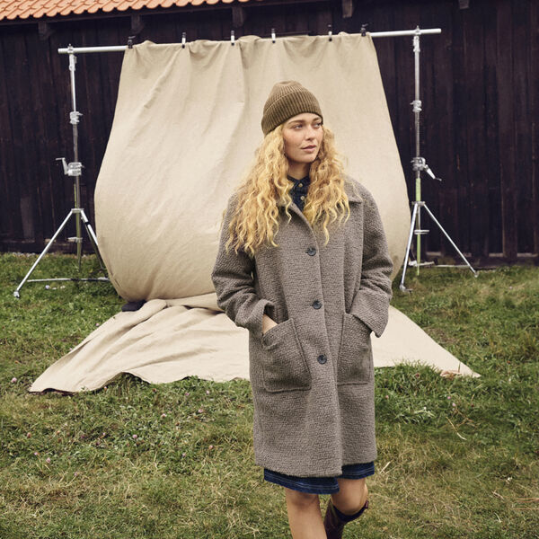 FerddySZ Wool Coat, falcon, Saint Tropez