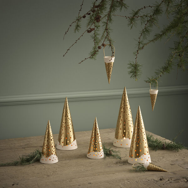 Nobili fyrfadsstage høj, guld, Kähler